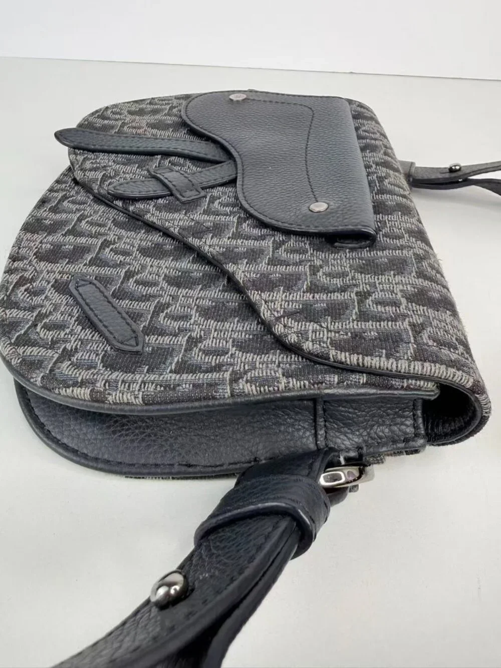 Christian Dior Saddle Oblique Jacquard Canvas Shoulder Crossbody Bag